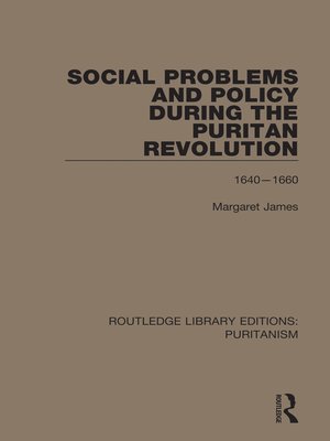 cover image of Social Problems and Policy During the Puritan Revolution